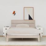 vidaXL Noptiere, 2 buc. , alb, 40x34x55 cm, lemn masiv de pin (818308)