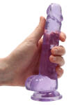 RealRock Realistic Dildo with Balls 7" 17 cm Purple Dildo