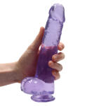 RealRock Realistic Dildo with Balls 9" 22 cm Purple Dildo