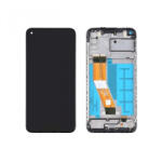 Samsung A047F Galaxy A04s LCD Keret+Kijelző+Érintőpanel, Fekete, Black (GH82-29805A, GH82-29806A) Gyári, Service Pack