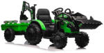 Jokomisada Elektromos traktor TOP-WORKER 12V merőkanállal és pótkocsival Szín: Zöld