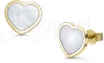  14 karátos arany szíves fülbevaló gyöngyházzal (AU10328) AU10328