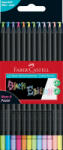 Faber-Castell Creioane colorate Faber-Castell Black edition FC116410, 12 culori pastel+neon (FC116410)