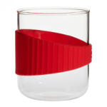 trendglas JENA OFFICE hőálló üveg teáscsésze - S - piros szilikongyűrűvel 0, 4 L