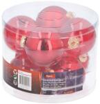 Xmas gömb karácsonyfadísz, 8db, 8cm, piros, matt és fényes (XEH25209905)