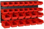 vidaXL Set rafturi atelier 30 buc. roșu / negru 77x39 cm polipropilenă (152203)