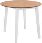 vidaXL Masă de bucătărie extensibilă, rotund, MDF, alb (245370) - vidaxl