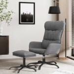 vidaXL Scaun de relaxare cu taburet, gri deschis, material textil (3097583)