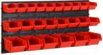 vidaXL Set rafturi atelier 26 buc. roșu / negru 77x39 cm polipropilenă (152204)