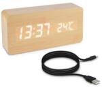 kwmobile Ceas digital din lemn cu alarma, umiditate, temperatura, 38876 (38876)