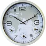 Adler Ceas de perete Adler 4 Timezone 30141 Silver D35 cm