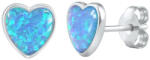 Silvego Cercei inimi cu opale sintetice albastre LPS0857B