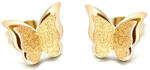 Troli Cercei fluturi placați cu aur Metal Butterfly KES-048-GOLD