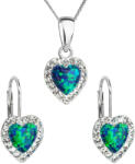 Evolution Group - Pavona Evolution Group Set de bijuterii inimă cu cristale Preciosa 39161.1 și verde s. opal (cercei, lanț, pandantiv)