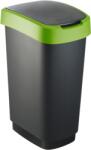 Rotho Cos gunoi plastic capac batant negru-verde Rotho Twist 50 L (1754505519) Cos de gunoi