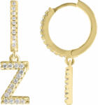Troli Cercel rotund single placat cu aur "Z" cu zirconii