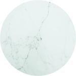 vidaXL Blat masă alb Ø60x0, 8 cm, sticlă securizată cu design marmură (322248)