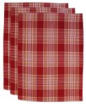 4-Home Trade Concept Piros kockás konyharuha, 50 x 70 cm, 3 db-os szett
