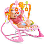 Masen Toys Balansoar şi scaun cu muzică şi vibraţii, model floral, roz (7093186) Sezlong balansoar bebelusi