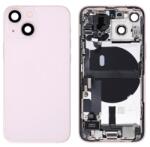  Apple iPhone 13 Mini 5.4" akkufedél (hátlap) kamera lencsével, középső keret alkatrészekkel rózsaszín, pink (USA verzió) OEM