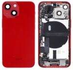  Apple iPhone 13 Mini 5.4" akkufedél (hátlap) kamera lencsével, középső keret alkatrészekkel piros (USA verzió) OEM
