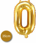 PartyDeco 0. szám, fólia lufi, 35 cm, arany