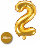 PartyDeco S. r. o 2. szám, fólia lufi, 35 cm, arany