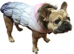  Téli kutyakabát szőrmés kapucnival, rózsaszín, XL-es