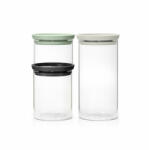 Brabantia Set borcane Brabantia Stivuibile 0, 3L+0, 6L+1, 1L, Gri deschis/Gnus Inchis/Verde Jad, 3 bucati 1005602 (1005602)