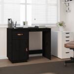 vidaXL Birou, negru, 95x50x75 cm, lemn masiv de pin (820106)
