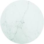 vidaXL Blat masă alb Ø80x1 cm sticlă securizată cu design de marmură (322250)
