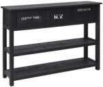 vidaXL Servantă, negru, 108x30x76 cm, lemn masiv de paulownia (338551) Comoda