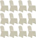 vidaXL Huse elastice pentru scaun, 12 buc. , crem (279092)