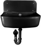 STYRON Falikút műanyag, fekete, szifonnal, leeresztővel STY-350-F (STY-350-F)