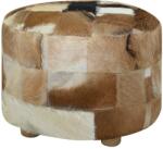 vidaXL Taburet din piele naturală, rotund, 50 x 50 x 45 cm (244548) Canapea