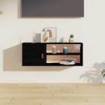 vidaXL Dulap de perete, negru, 80x30x30 cm, lemn masiv de pin (818393) Raft