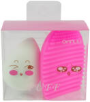 Kiss Beauty Set burete tip Lacrima pentru Machiaj si Dispozitiv de Silicon pentru curatarea pensulelor, S02 Nova Kiss