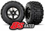 Traxxas Roata Traxxas 4.3 / 5.7", disc negru cromat, cauciucuri Baros (pereche) (TRA7774A)