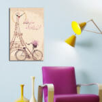 Wallity Tablou decorativ cu ceas 1 piesa , Canvas , Wallity , Eiffel, 45 x 70 , multicolor (248CTY1651)