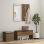vidaXL Set de mobilier pentru hol, stejar maro, lemn prelucrat (3120196) Garderoba