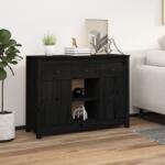 vidaXL Servantă, negru, 100x35x74, 5 cm, lemn masiv de pin (814553) Comoda