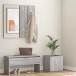 vidaXL Set de mobilier pentru hol, gri sonoma, lemn prelucrat (3120198) Garderoba