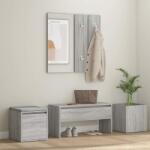 vidaXL Set de mobilier pentru hol, gri sonoma, lemn prelucrat (3120201) Garderoba