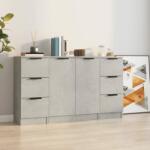 vidaXL Servante, 3 piese, gri beton, lemn prelucrat (3115839) Comoda