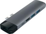 Satechi Hub USB-C 6 in 1 ST-TCPHEM - 2x USB-A, HDMI, RJ-45 Gigabit LAN, PD 87 W, Gri Cosmic - Compatibil MacBook Pro/Air (2016-2017 si ulterior) (ST-TCPHEM) - vexio