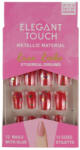 Kiss Beauty Set 12 Unghii False Elegant Touch, Metallic Material, 01 Red Christmas