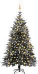 vidaXL Brad de Crăciun artificial cu LED&globuri&zăpadă 240 cm, PVC&PE (3077835)