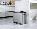 EKO Coș de gunoi cu pedală EcoCasa, argintiu mat, 30+15 L 31718269 (440010) Cos de gunoi