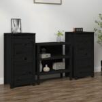 vidaXL Servante, 2 buc. , negru, 40x35x80 cm, lemn masiv de pin (813748) Comoda