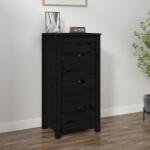 vidaXL Servantă, negru, 40x35x80 cm, lemn masiv de pin (813747) Comoda